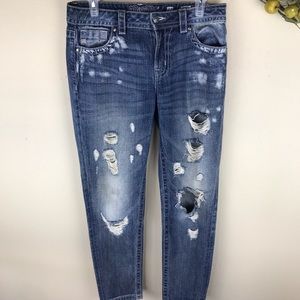 Boyfriend Ankle Distressed Jeans Size 